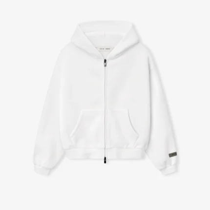 Kids Classic Fleece Zip-Up Hoodie in Cloud White