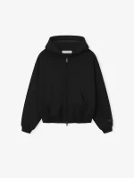 Kids Fleece Hoodie Zip-Up in Jet Black