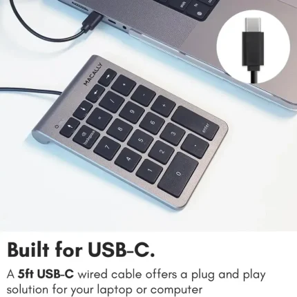 Macally - Wired USB C Numeric Keypad for Mac