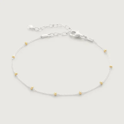 Mixed Metal Beaded Chain Bracelet