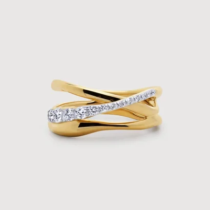 Nura Pavé Diamond Crossover Ring