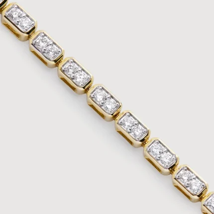 Rectangular Diamond Tennis Bracelet