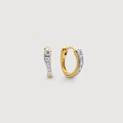 Riva Pavé Diamond Huggie Earrings
