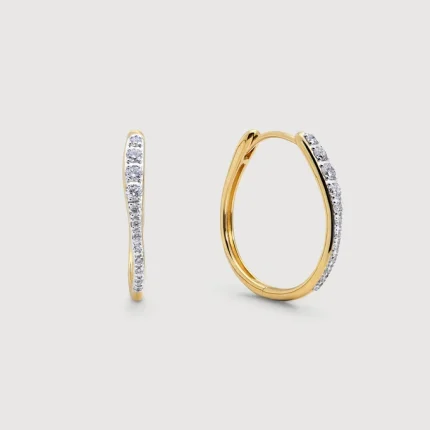 Riva Pavé Diamond Medium Hoop Earrings