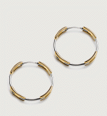 Signature Link Mixed Metal Medium Hoop Earrings