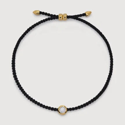 Solitaire Diamond Cord Bracelet