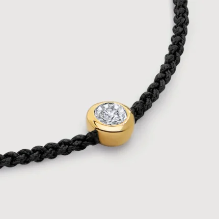 Solitaire Diamond Cord Bracelet