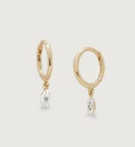 Teardrop Diamond Mini Huggie Earrings