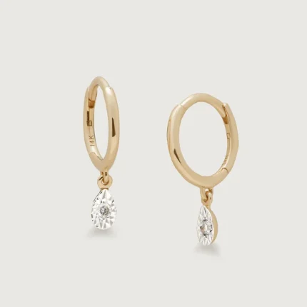 Teardrop Diamond Mini Huggie Earrings