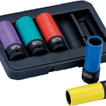 Bahco Colour Coded 17, 19, 21, 22 and 24mm Impact Wheel Socket Set