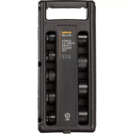 Halfords Advanced 9 Piece 1-2 Inch Drive Impact Socket Rail Set