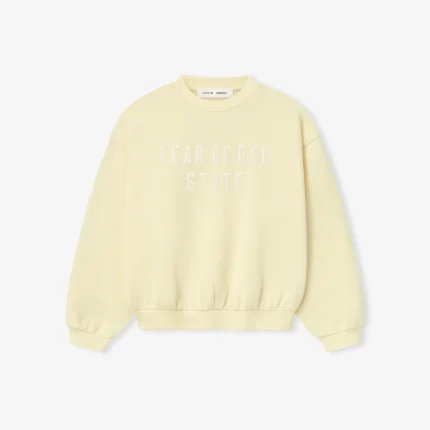 Kids 90's Fleece Crewneck in Garden Yellow