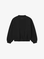 Kids 90's Fleece Crewneck in Jet Black