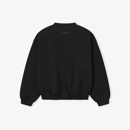 Kids 90's Fleece Crewneck in Jet Black