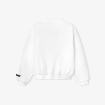 Kids Fleece Crewneck in Cloud White