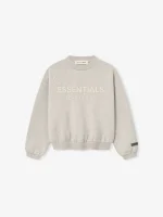 Kids Fleece Crewneck in Heather Stone