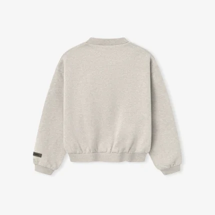 Kids Fleece Crewneck in Heather Stone