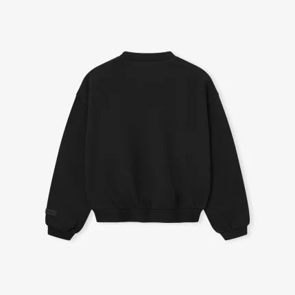 Kids Fleece Crewneck in Jet Black