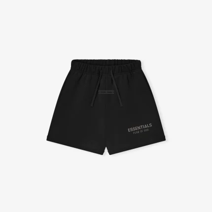 Kids Fleece Soccer Short in Jet Black