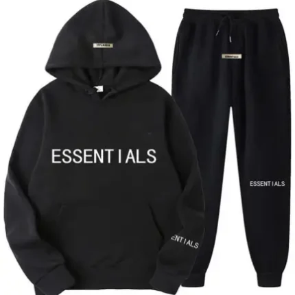 Black-Essential-Spring-Hooded-Tracksuit