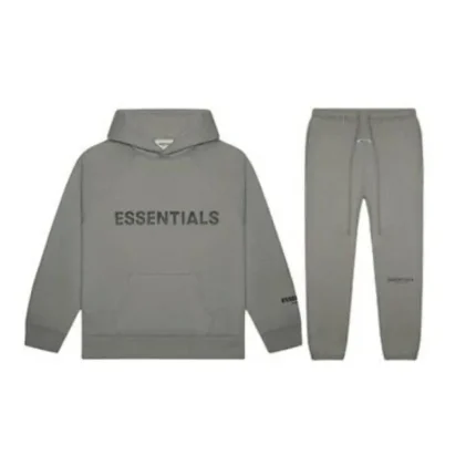 Gray Letter Print Fear Of God Essential Tracksuit